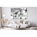 CANVAS PRINT WOMAN'S CHARM IN BLACK AND WHITE - BLACK AND WHITE PICTURES - PICTURES