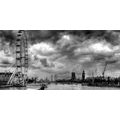 CANVAS PRINT UNIQUE LONDON AND THE RIVER THAMES IN BLACK AND WHITE - BLACK AND WHITE PICTURES{% if product.category.pathNames[0] != product.category.name %} - PICTURES{% endif %}