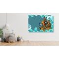 CANVAS PRINT PIRATE SHIP AT SEA - CHILDRENS PICTURES - PICTURES