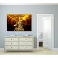 CANVAS PRINT BUDDHA STATUE WITH AN ABSTRACT BACKGROUND - PICTURES FENG SHUI - PICTURES