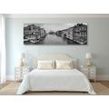 CANVAS PRINT FAMOUS CANAL IN VENICE IN BLACK AND WHITE - BLACK AND WHITE PICTURES - PICTURES