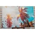TABLEAU SUR TOILE – RAYONS DE SOLEIL ENTRE LES PALMIERS - TABLEAUX DE LA NATURE ET DES PAYSAGES - TABLEAUX