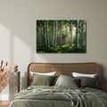 TABLEAU SUR TOILE – FORÊT DE BOULEAUX À L’AUBE - TABLEAUX FORÊT - TABLEAUX