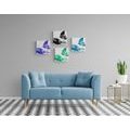 CANVAS PRINT SET COLORFUL BUTTERFLIES - SET OF PICTURES - PICTURES