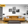 CANVAS PRINT SET BLACK AND WHITE LANDSCAPES - SET OF PICTURES - PICTURES