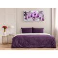 TABLOU FLORI VIOLETE PE FUNDAL ABSTRACT - TABLOU FLORI - TABLOURI