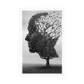 POSTER BAUM IN FORM EINES GESICHTS - SCHWARZ-WEISS - POSTER