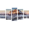 5-PIECE CANVAS PRINT BIG ROZSUTEC IN A BLANKET OF SNOW - PICTURES OF NATURE AND LANDSCAPE - PICTURES