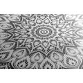 CANVAS PRINT MANDALA OF HARMONY IN BLACK AND WHITE - BLACK AND WHITE PICTURES - PICTURES