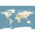 CANVAS PRINT WORLD MAP IN A STYLISH DESIGN - PICTURES OF MAPS - PICTURES