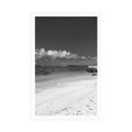 POSTER ANSE SOURCE BEACH IN BLACK AND WHITE - BLACK AND WHITE - POSTERS