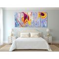 5-PIECE CANVAS PRINT ABSTRACTION IN EBRU STYLE - ABSTRACT PICTURES{% if product.category.pathNames[0] != product.category.name %} - PICTURES{% endif %}