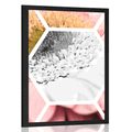 POSTER GERBERA IM SECHSECK - BLUMEN - POSTER