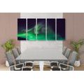 5-PIECE CANVAS PRINT GREEN NORTHERN LIGHTS IN THE SKY - PICTURES OF SPACE AND STARS{% if product.category.pathNames[0] != product.category.name %} - PICTURES{% endif %}