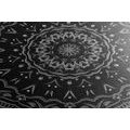 CANVAS PRINT MANDALA IN VINTAGE STYLE IN BLACK AND WHITE - BLACK AND WHITE PICTURES - PICTURES