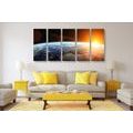 5-PIECE CANVAS PRINT VIEW OF THE PLANET FROM SPACE - PICTURES OF SPACE AND STARS - PICTURES