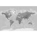 CANVAS PRINT BEAUTIFUL BLACK AND WHITE MAP OF THE WORLD - PICTURES OF MAPS - PICTURES