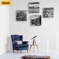 CANVAS PRINT SET BLACK AND WHITE LANDSCAPES - SET OF PICTURES - PICTURES