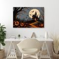 WANDBILD SPUKHAUS UNTER DEM VOLLMOND - HALLOWEEN- UND HORROR-BILDER - BILDER