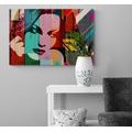 CANVAS PRINT PORTRAIT OF A WOMAN ON A COLORED BACKGROUND - POP ART PICTURES - PICTURES