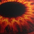 QUADRO SU TELA – OCCHIO DI FUOCO ROSSO - QUADRI HALLOWEEN E HORROR - STAMPE E QUADRI