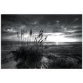 SELBSTKLEBENDE FOTOTAPETE SONNENUNTERGANG AM STRAND IN SCHWARZ-WEISS - SELBSTKLEBENDE TAPETEN - TAPETEN