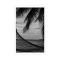 POSTER HAMMOCK ON THE BEACH IN BLACK AND WHITE - BLACK AND WHITE - POSTERS
