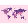 SELF ADHESIVE WALLPAPER DETAILED MAP OF THE WORLD IN PURPLE COLOR - SELF-ADHESIVE WALLPAPERS - WALLPAPERS