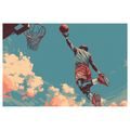 WANDBILD BASKETBALLSPRUNG ZUM HIMMEL - POP-ART-BILDER - BILDER