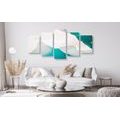 5-PIECE CANVAS PRINT BLUE LAGOON ABSTRACTION - ABSTRACT PICTURES{% if product.category.pathNames[0] != product.category.name %} - PICTURES{% endif %}