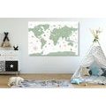 CANVAS PRINT MAP IN GREEN DESIGN - PICTURES OF MAPS - PICTURES