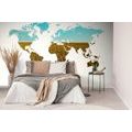 SELF ADHESIVE WALLPAPER WORLD MAP ON A WHITE BACKGROUND - SELF-ADHESIVE WALLPAPERS - WALLPAPERS