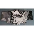 5-PIECE CANVAS PRINT ANGEL STATUE IN BLACK AND WHITE - BLACK AND WHITE PICTURES - PICTURES