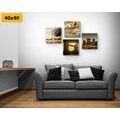 CANVAS PRINT SET MYSTERIOUS CITIES - SET OF PICTURES - PICTURES