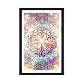 POSTER MIT PASSEPARTOUT MANDALA IM INTERESSANTEN DESIGN - FENG SHUI - POSTER