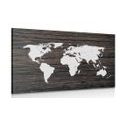 CANVAS PRINT WORLD MAP ON WOOD - PICTURES OF MAPS - PICTURES