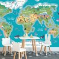 CARTA DA PARATI MAPPA GEOGRAFICA DEL MONDO PER BAMBINI - CARTA DA PARATI MAPPE - CARTA DA PARATI