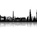CANVAS PRINT INTERNATIONAL SYMBOLS OF METROPOLISES - BLACK AND WHITE PICTURES - PICTURES