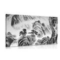 CANVAS PRINT CHINESE LANDSCAPE PAINTING IN BLACK AND WHITE - BLACK AND WHITE PICTURES - PICTURES