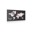 CANVAS PRINT UNIQUE WORLD MAP - PICTURES OF MAPS - PICTURES