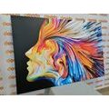 CANVAS PRINT COLORED PROFILE OF A WOMAN'S FACE - ABSTRACT PICTURES - PICTURES