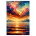 OBRAZ BAREVNÁ OBLOHA NAD HORAMI - OBRAZY VÝCHOD A ZÁPAD SLUNCE - OBRAZY