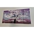 5-PIECE CANVAS PRINT TREE COVERED IN CLOUDS - PICTURES OF NATURE AND LANDSCAPE - PICTURES
