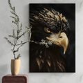 WANDBILD SCHWARZ-GOLDENER ADLER - WANDBILDER MIT DEN HERRSCHERN DES TIERREICHS - BILDER