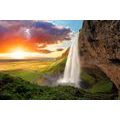 SELF ADHESIVE WALL MURAL MAJESTIC WATERFALL IN ICELAND - SELF-ADHESIVE WALLPAPERS - WALLPAPERS