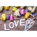CANVAS PRINT WITH THE INSCRIPTION LOVE - PICTURES WITH INSCRIPTIONS AND QUOTES{% if product.category.pathNames[0] != product.category.name %} - PICTURES{% endif %}