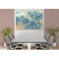 CANVAS PRINT BLUE DANDELION IN WATERCOLOR DESIGN - PICTURES FLOWERS - PICTURES