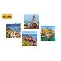 CANVAS PRINT SET BEAUTIFUL TOWN BY THE SEA - SET OF PICTURES - PICTURES