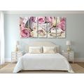 5-TEILIGES WANDBILD ROMANTISCHER VINTAGE-STIL - VINTAGE- UND RETRO-BILDER - BILDER