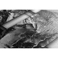 CANVAS PRINT LUXURIOUS ABSTRACTION IN BLACK AND WHITE - BLACK AND WHITE PICTURES - PICTURES